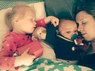 My children NOT napping, in spite of the tranquility it looks like.